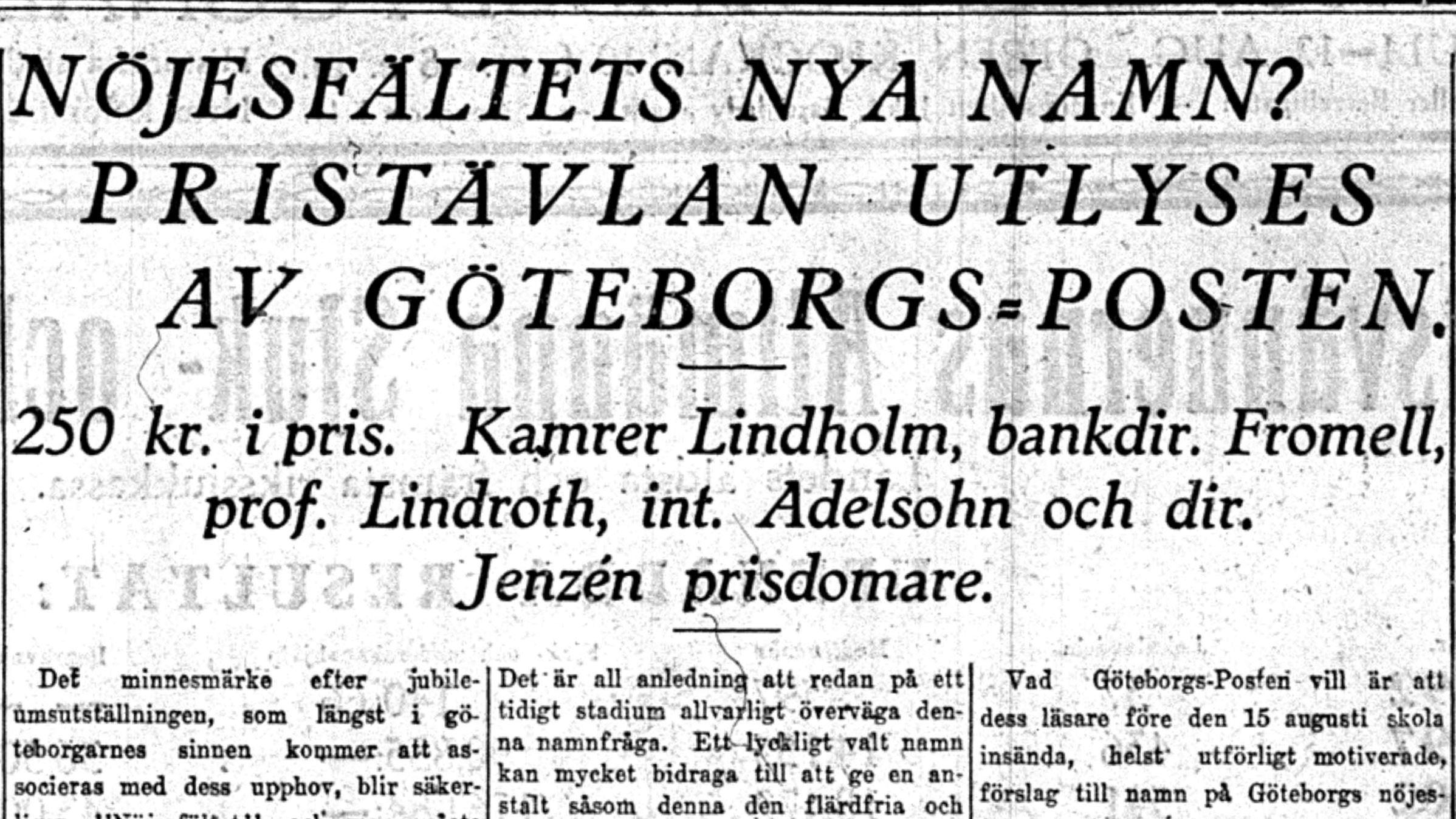 Tidningsartikel ur Göteborgs-Posten 1924.