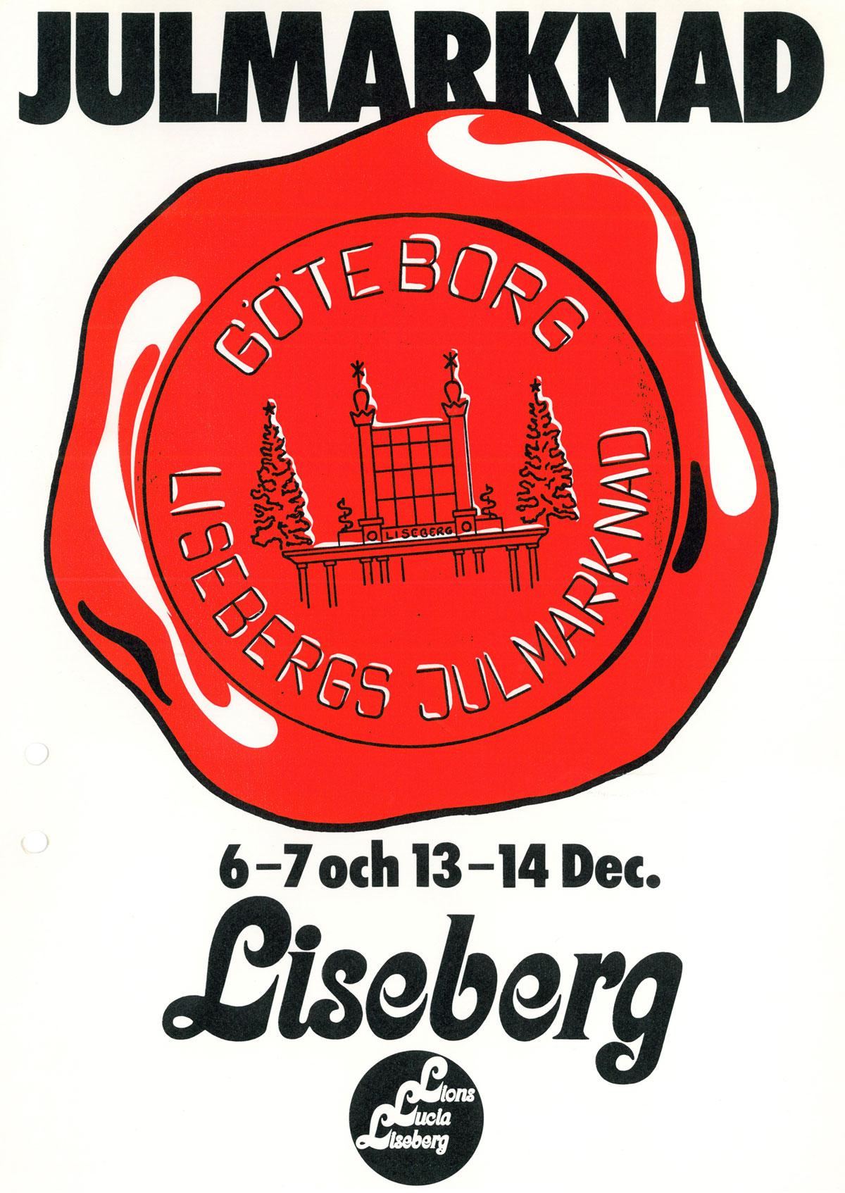 Den första julmarknaden på Liseberg 1974.