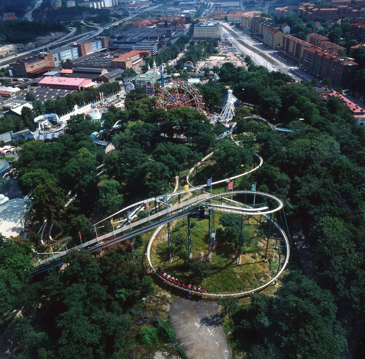 Nöjesparken från ovan 1990.