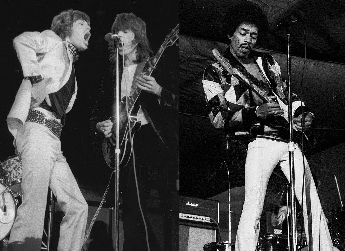 Rolling Stones och Jimi Hendrix 1970.